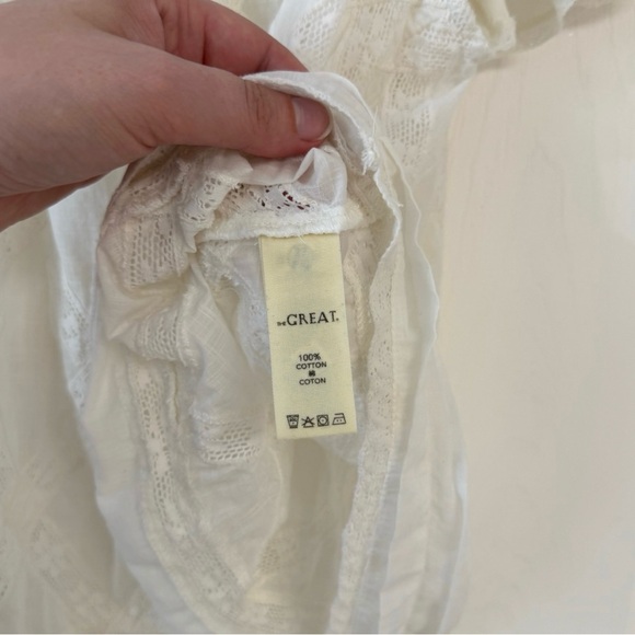 The Great The West Top White Women’s‎ Small Flutter Sleeve Flowy Boho Casual - Picture 8 of 13